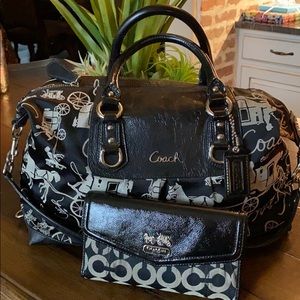 Coach purse with matching wallet.